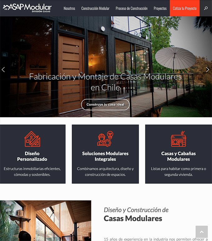 asap casas modulares - Portafolio website Lemon