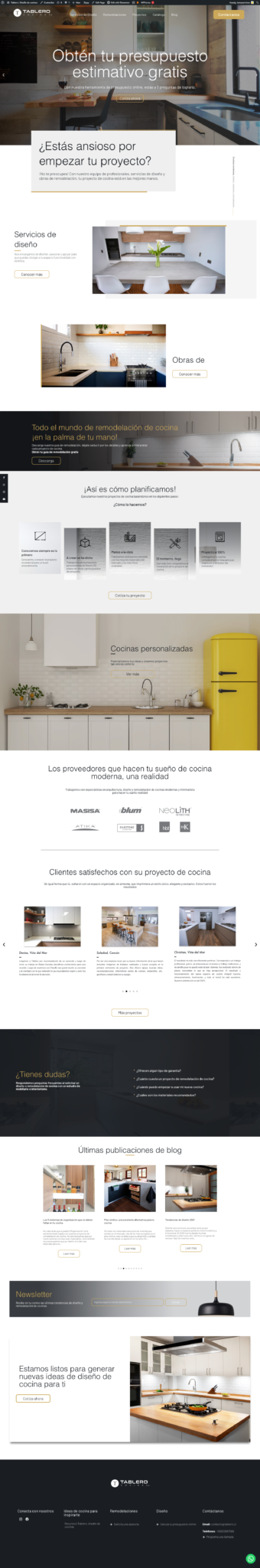 proyecto web tablero cocinas