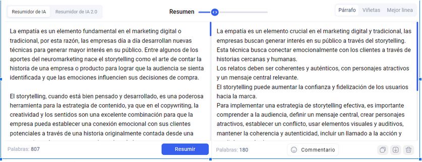 resumir textos en línea