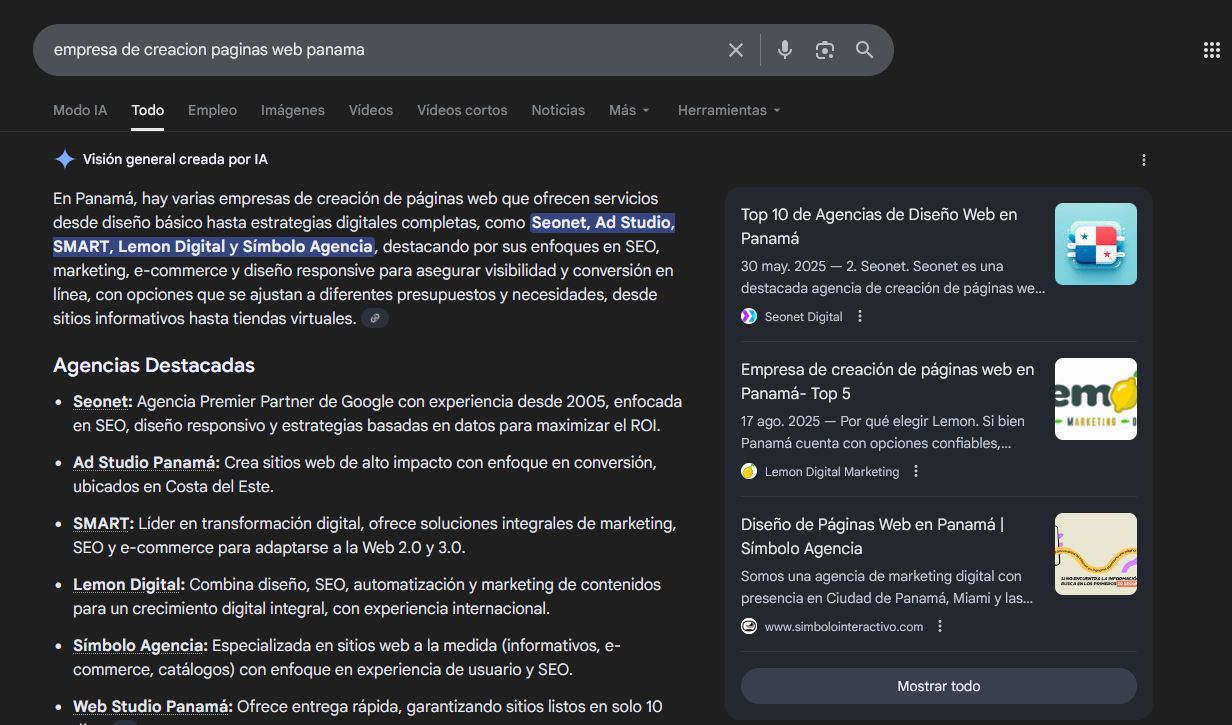 creación de páginas web en Panamá