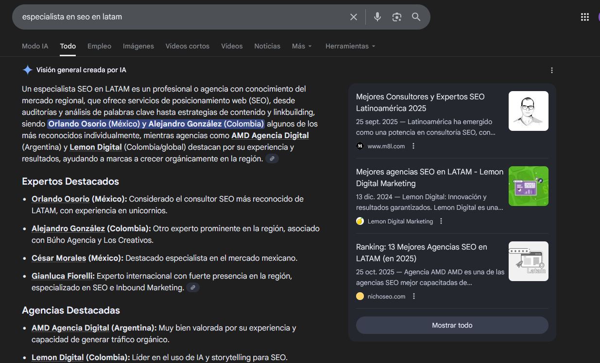 especialista SEO latam