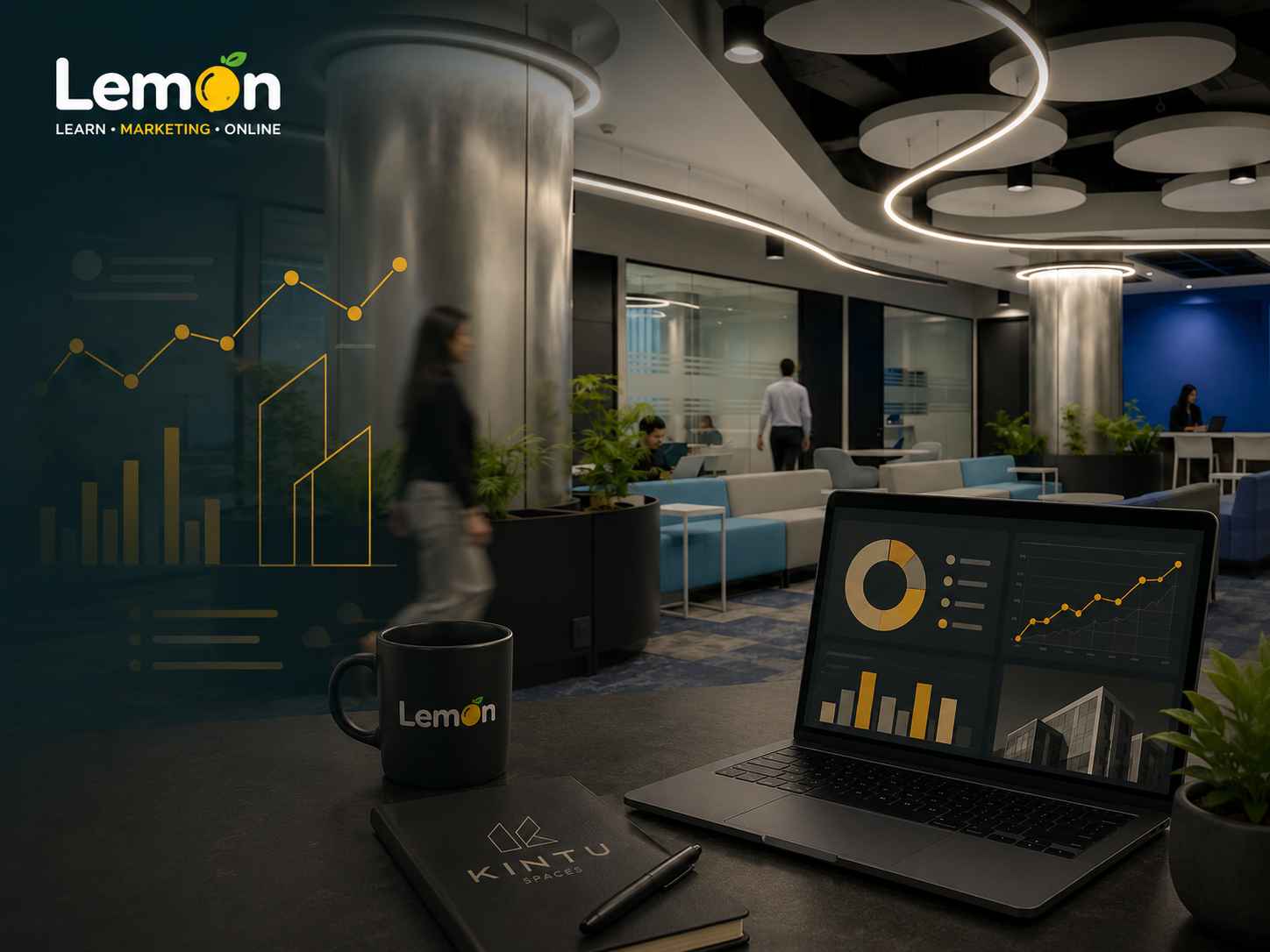 Sitio web de Kintu Spaces visto en computador y móvil, mostrando el diseño del nuevo portafolio corporativo